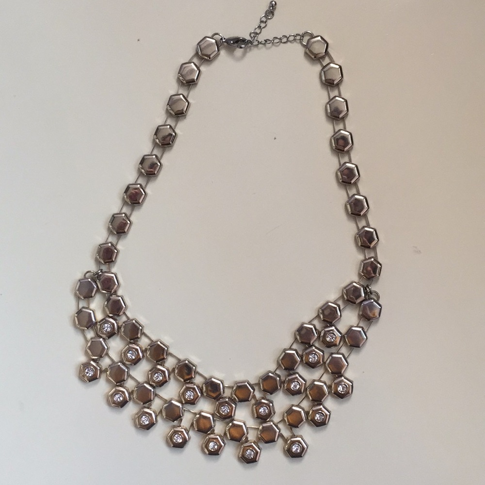 Gold colored statement necklace